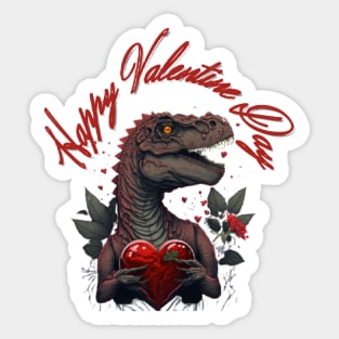 Happy Valentine's Day Trex Gift Sticker